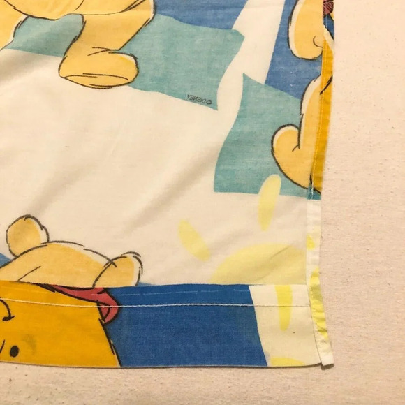 Vtg 90s Disney Winnie the Pooh Double Size Flat  Sheet 95x75 Piglet - Picture 12 of 16